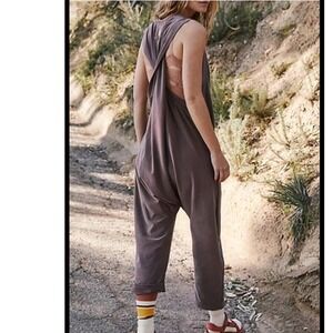 Free People Movement Hot Shot Twist Jumpsuit small athleisure boho oversized